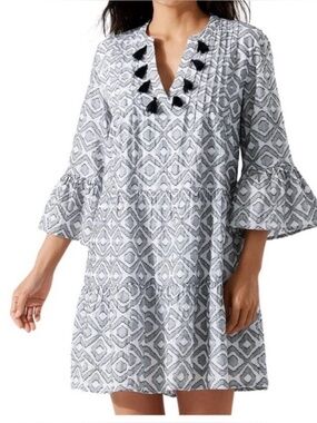 Tommy Bahama Diamond Clip Tiered Mini Dress - Size M